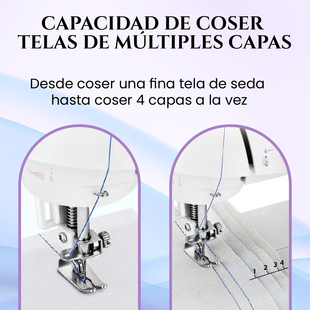 Máquina de Coser Portátil + Mini Máquina de Regalo, 48 Accesorios – Perfecta para Principiantes y Reparaciones Rápidas